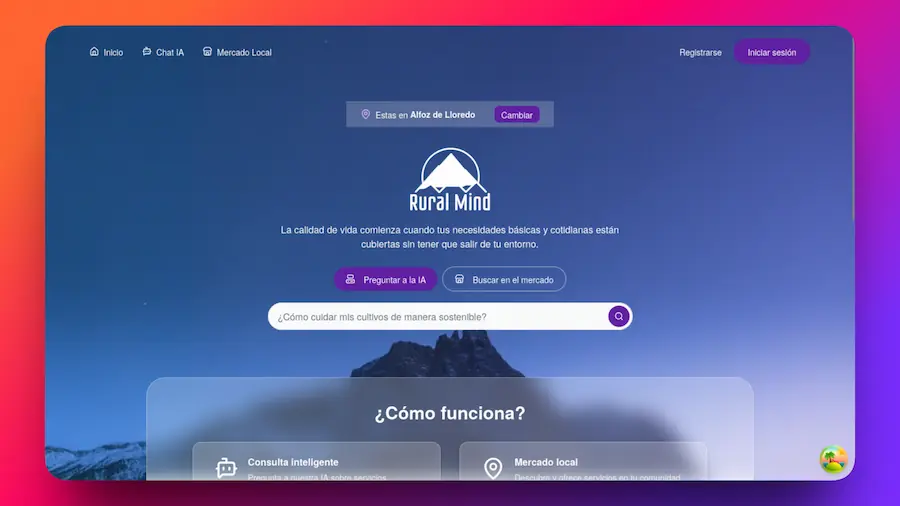 Preview of Ruralmind, a Work project project built with HTML, CSS