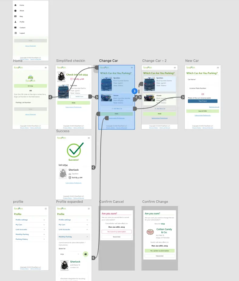 sample interaction design file in Adobe Xd