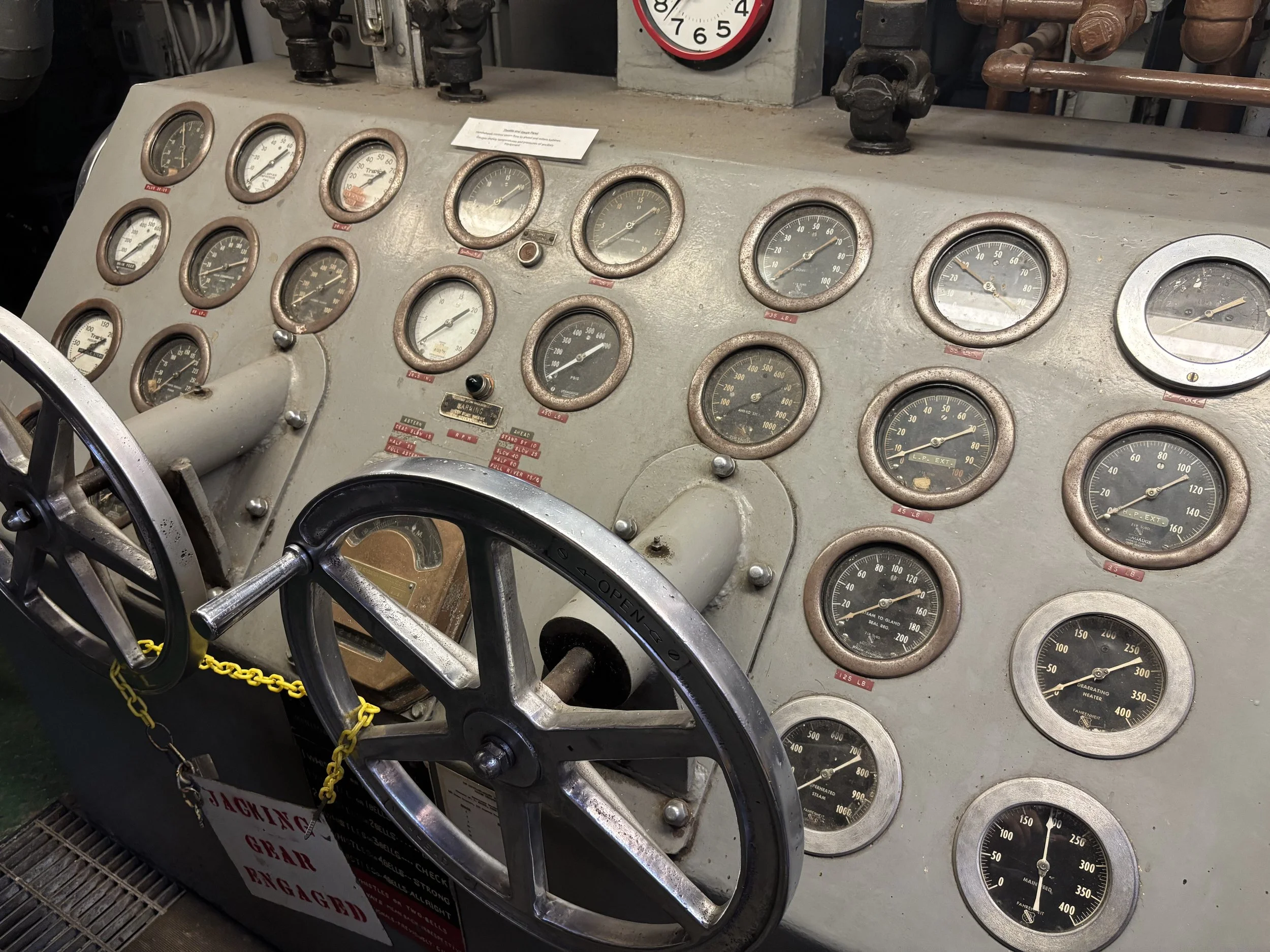 One of many dashboards aboard the Steamship William G. Mather Museum