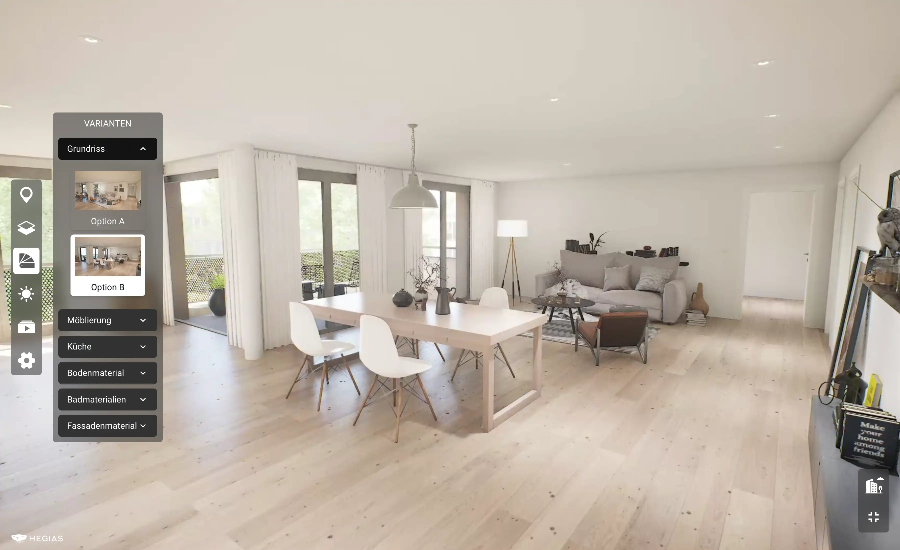 In app view of room customization