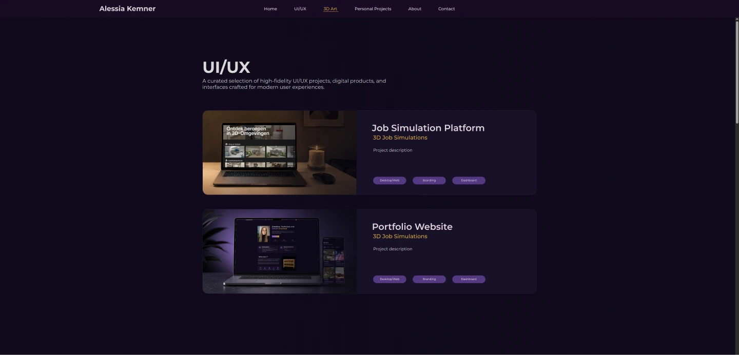 Project Selection UI/UX
