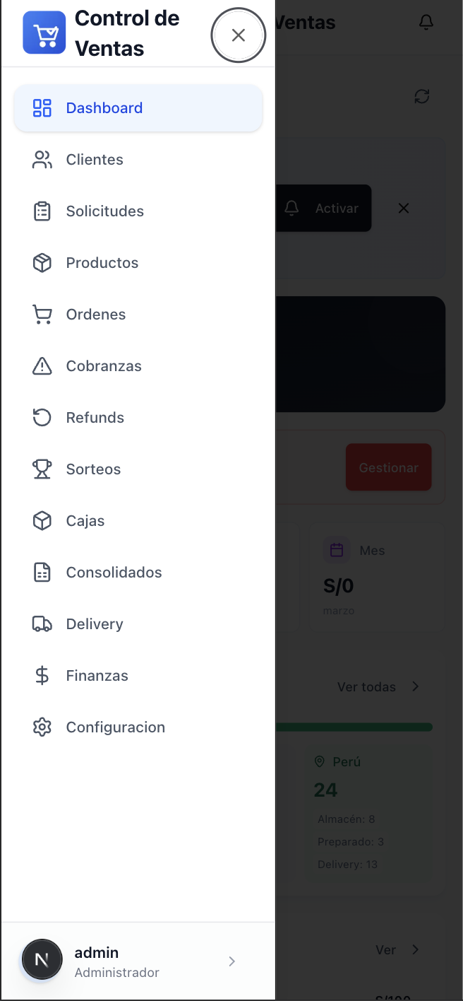 Sales & Logistics Control — USA to Peru screenshot