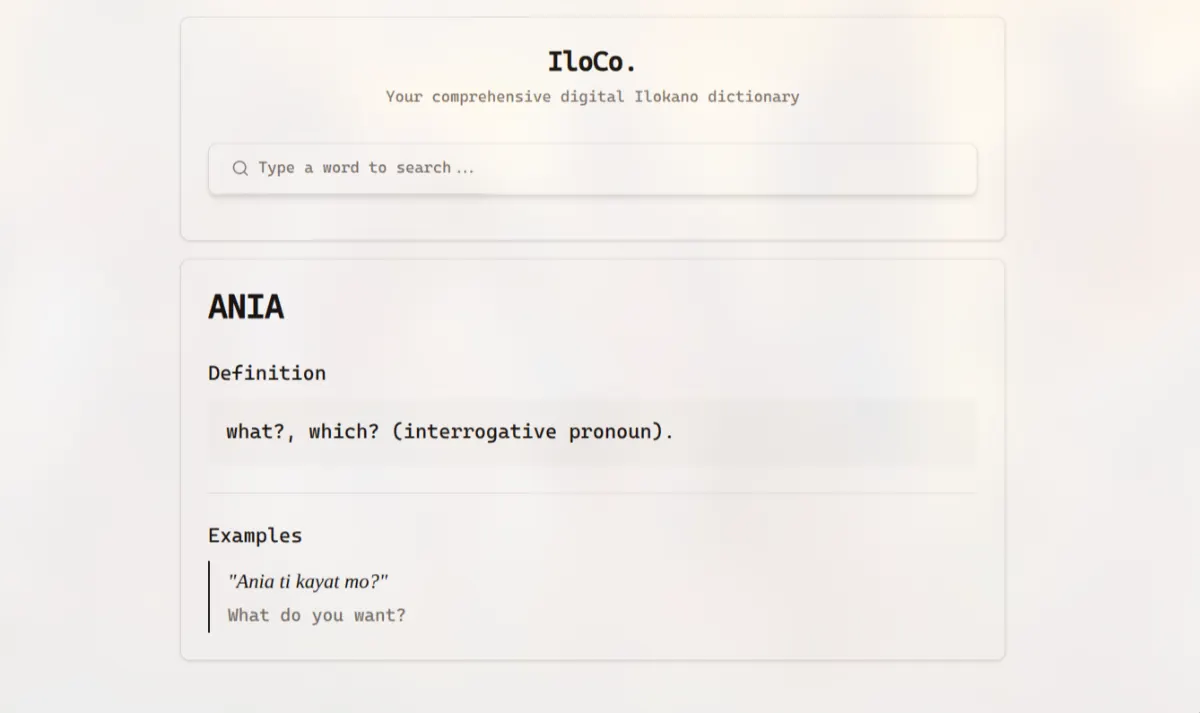 Building IloCo.: A Modern Offline-First Dictionary for the Ilokano Language