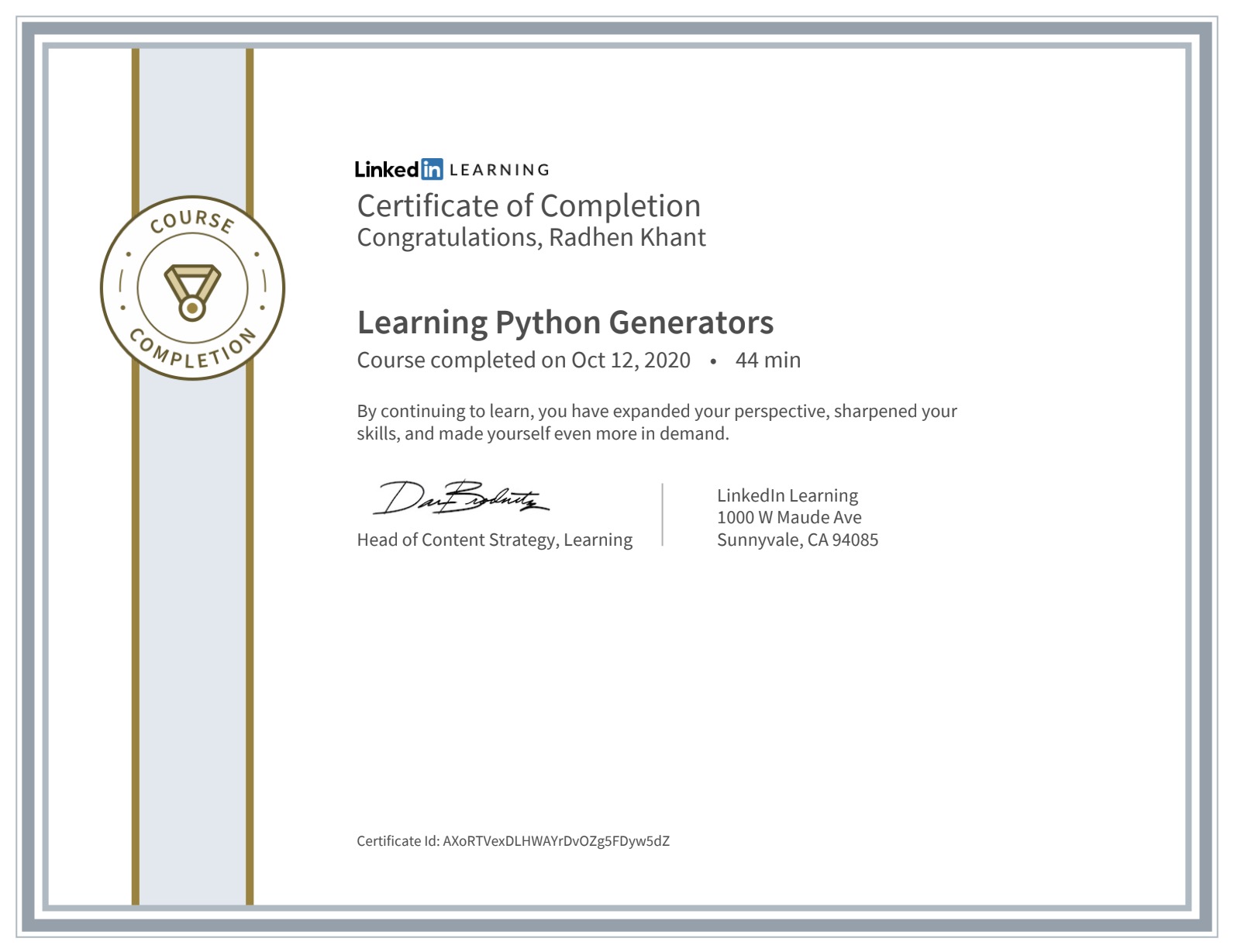 Learning Python Generators