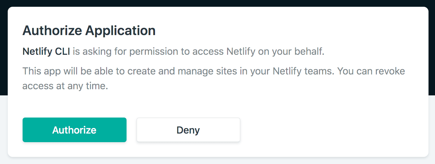 authorize netlify