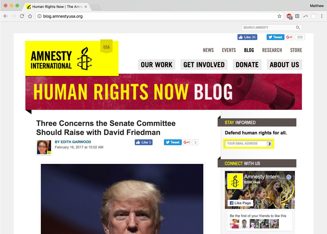 Amnesty website
