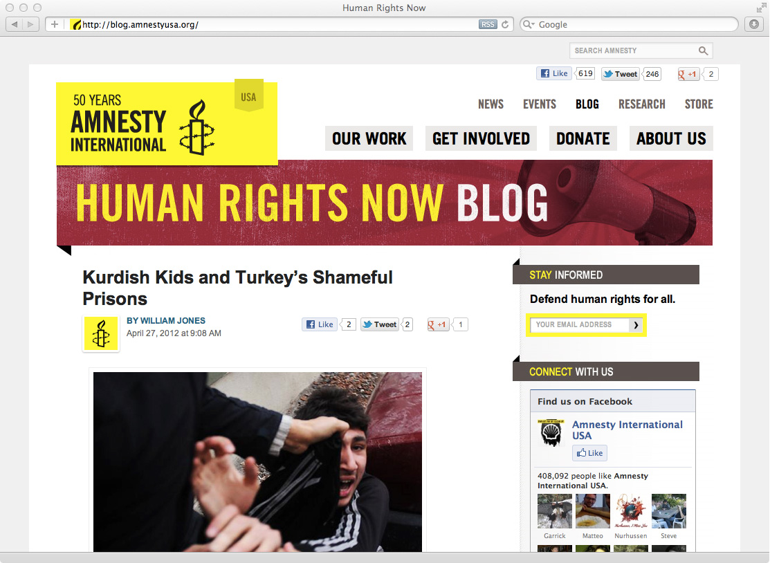 Amnesty website