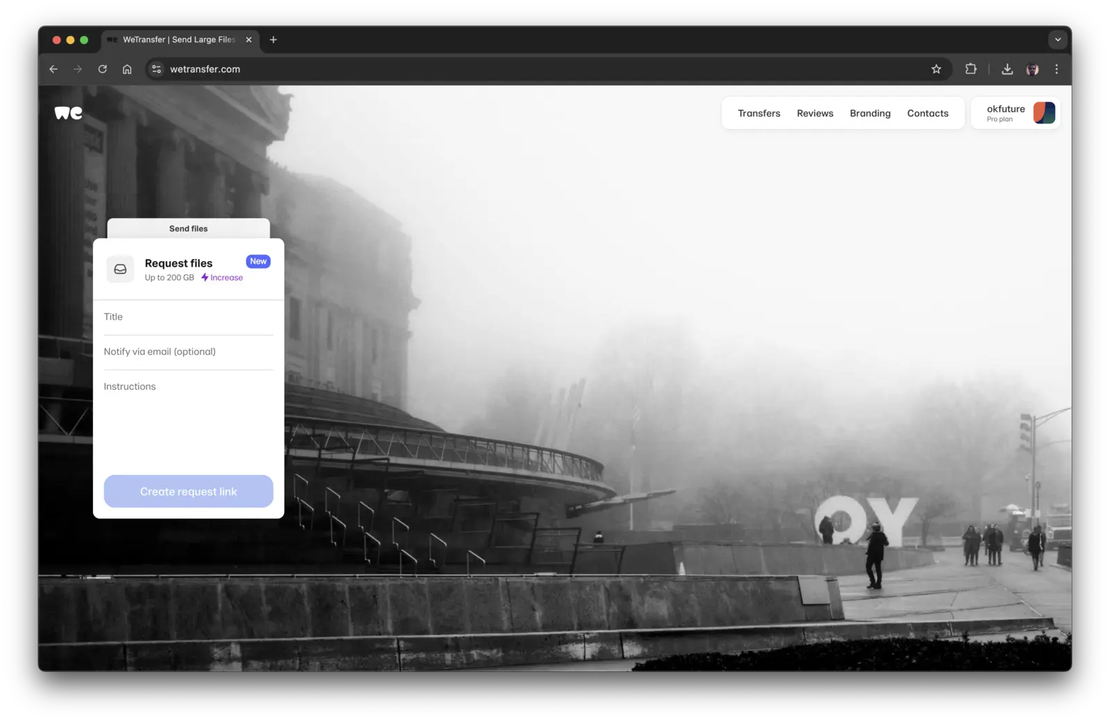 wetransfer request homepage