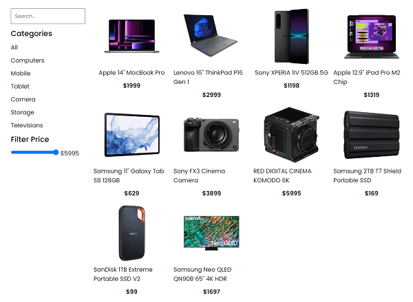 Filter Products
