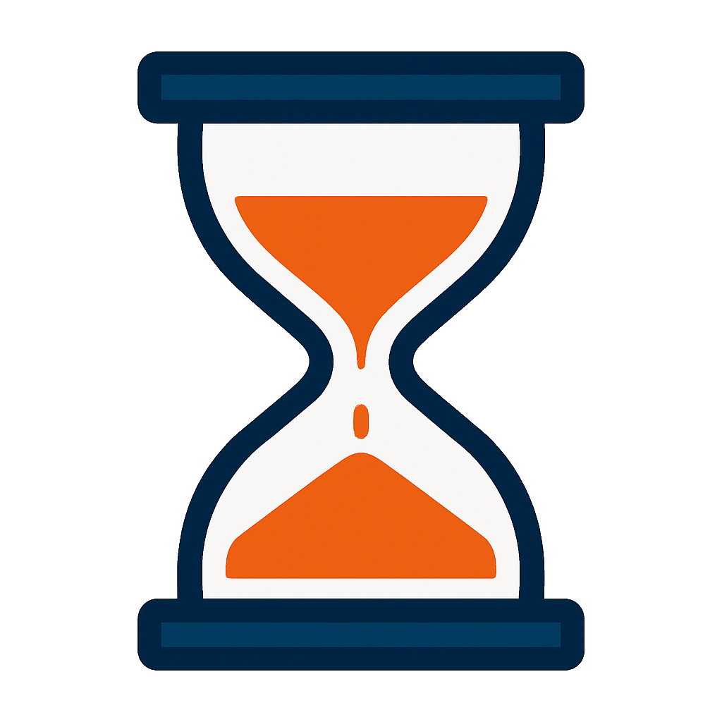 Hourglass badge