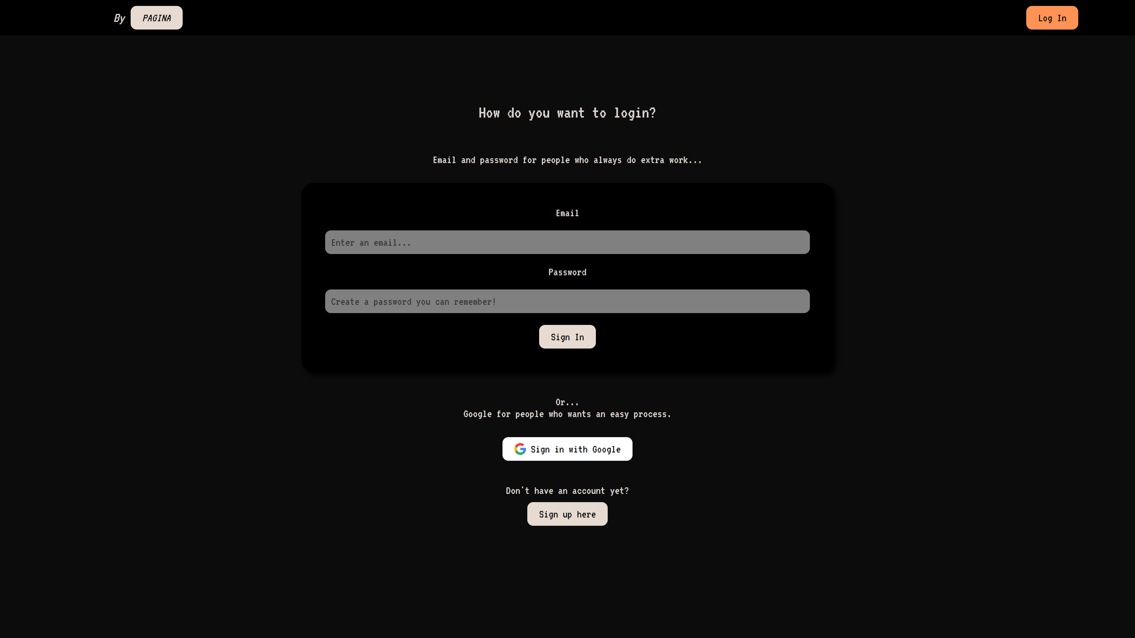 Sign In Page