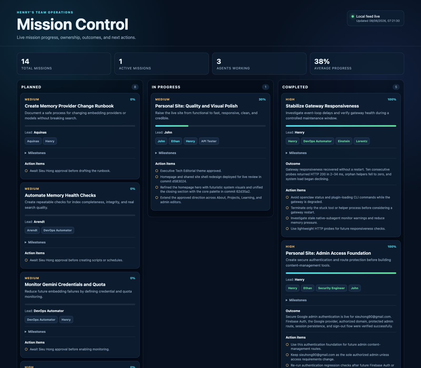 mission control board