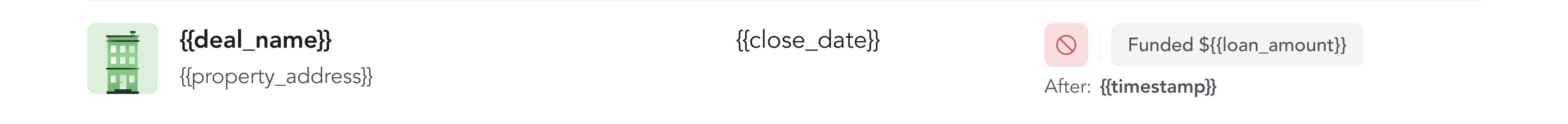 Table Row Closed Template