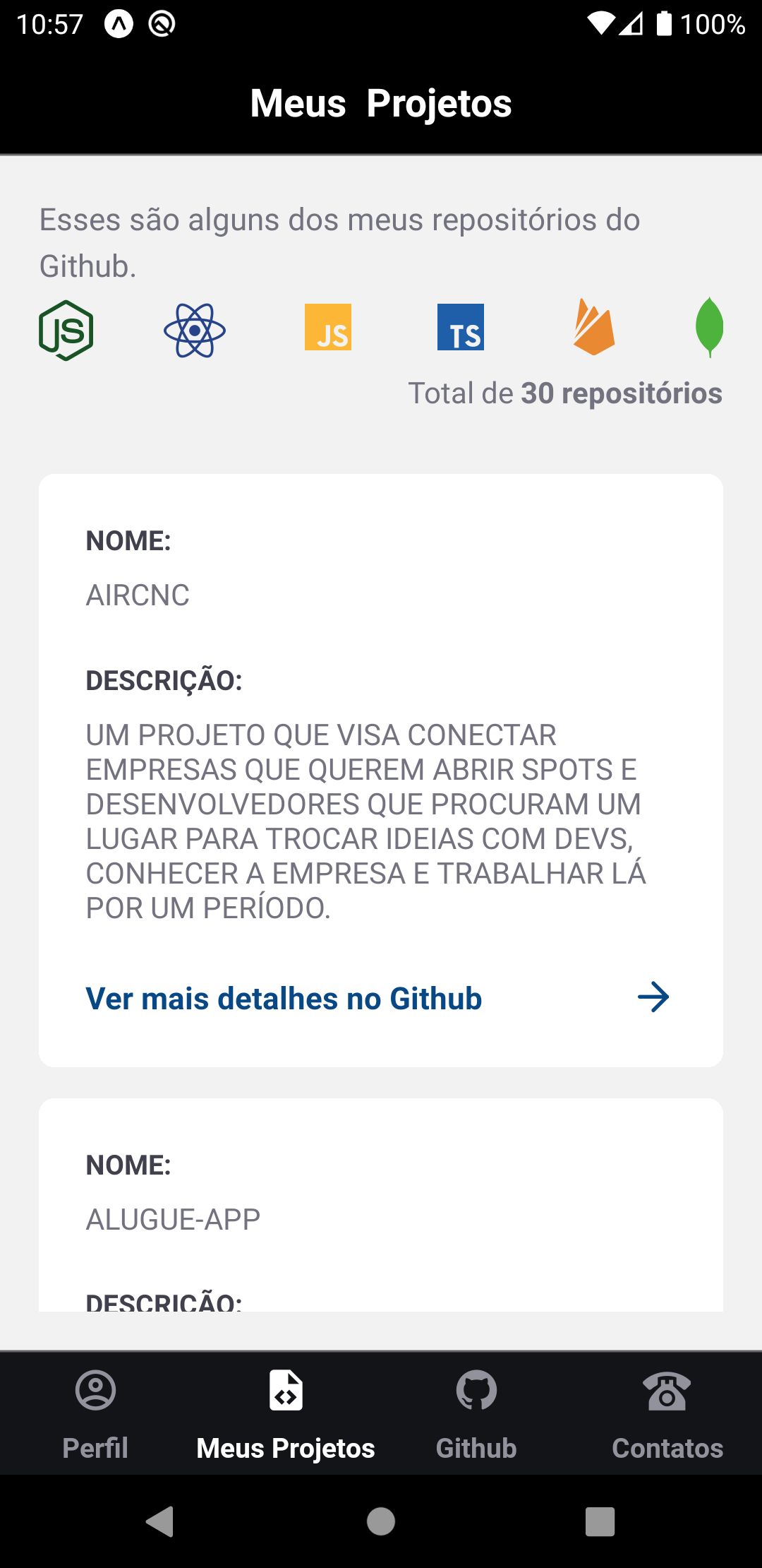 Portfolio mobile