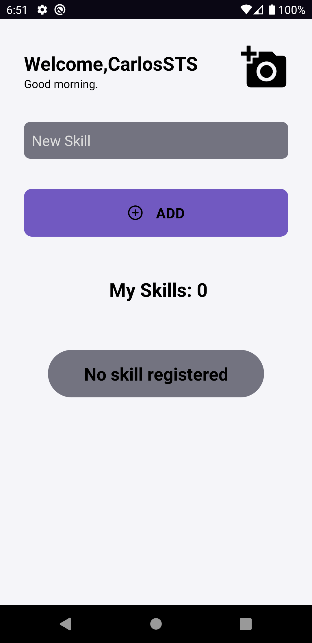 Skills class app