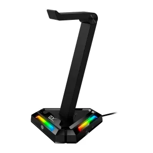 Soporte Genius GX-UH100K para Auriculares con 2 Puertos USB-A y 2 Puertos USB Negro