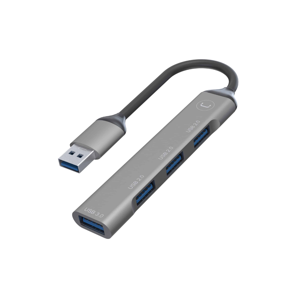 Hub Unno Tekno HB1008GY 4 puertos USB 2.0