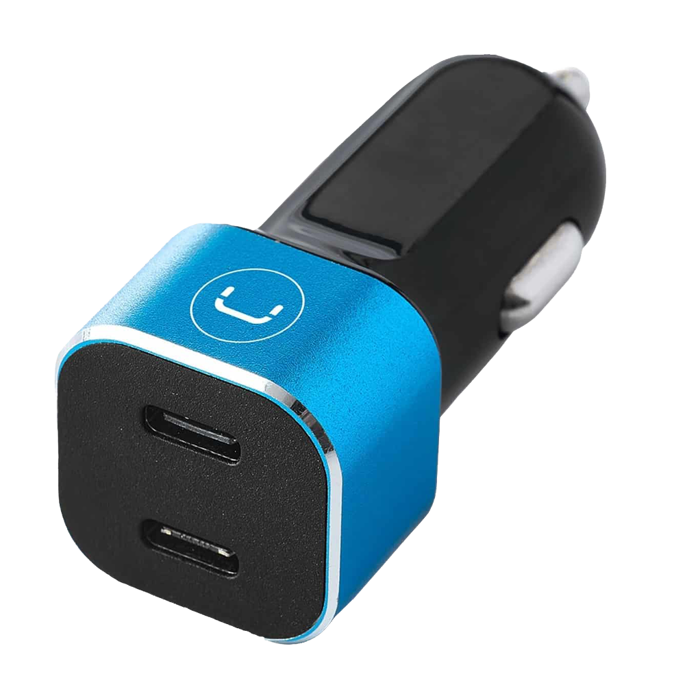 Cargador de Auto Unno Tekno PW5027BK Dual USB Tipo C