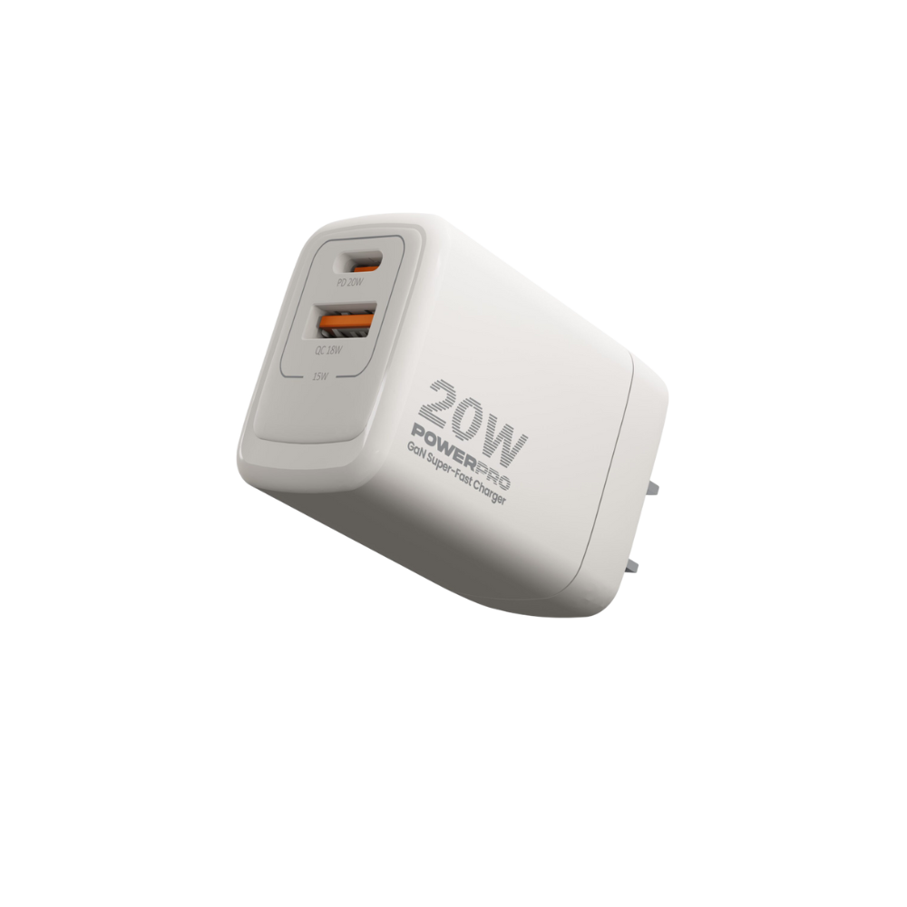 Cargador de Pared Unno Tekno PW5062WT Dual USB Tipo A USB Tipo C