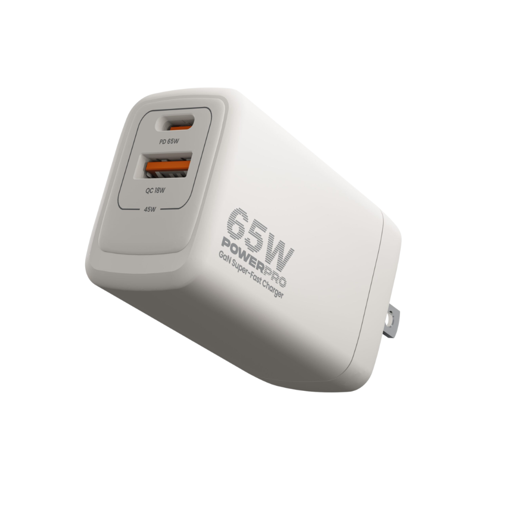 Cargador de Pared Unno Tekno PW5066WT USB Tipo A USB Tipo C PD 65W