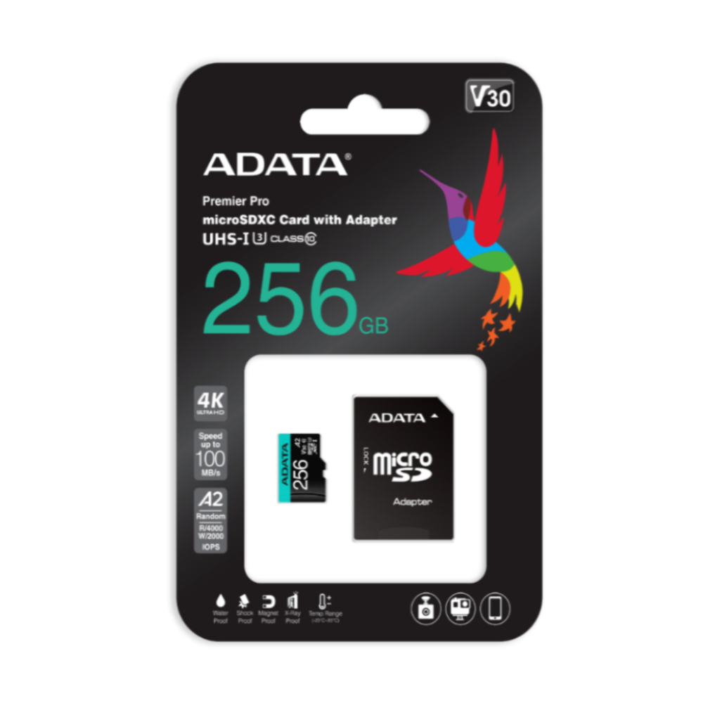 Tarjeta MicroSD ADATA Premier Pro 256GB MicroSDXC/SDHC UHS-I U3 Class 10 V30S
