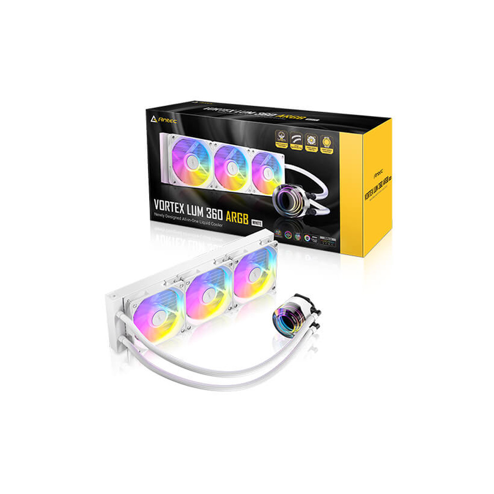 Disipador Líquido Antec Vortex Lum 360 ARGB Blanco con Controlador ARGB Compatible AM4 AM5 LGA1700 LGA1851