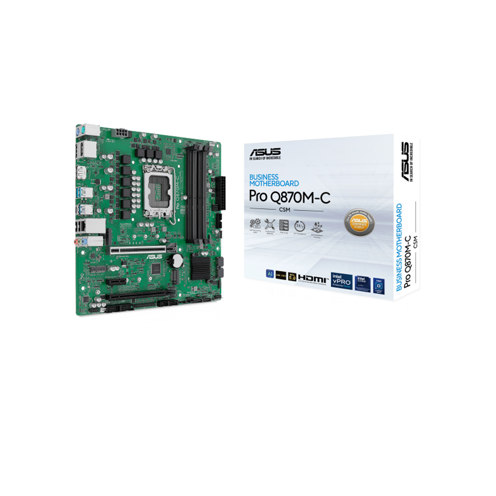 Mainboard ASUS PRO Q870M-C-CSM LGA1851 Micro-ATX 4 Slots DDR5 2x HDMI 2x DisplayPort