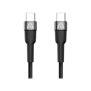 Cable Argom CB-0047BK USB-C a USB-C 65W Nylon Braided 1.8m Negro