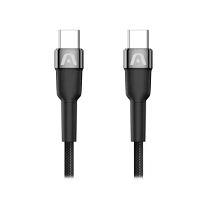 Cable Argom CB-0049BK USB-C a USB-C 100W Nylon Braided Dura Speed 1.8m Negro