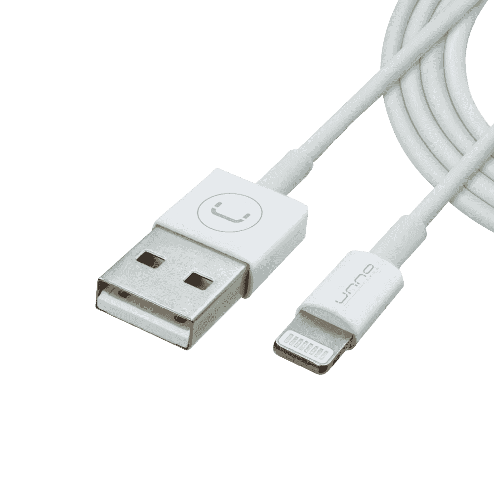 Cable Unno Tekno CB4053WT Lightning Braided 1.5 metros Blanco