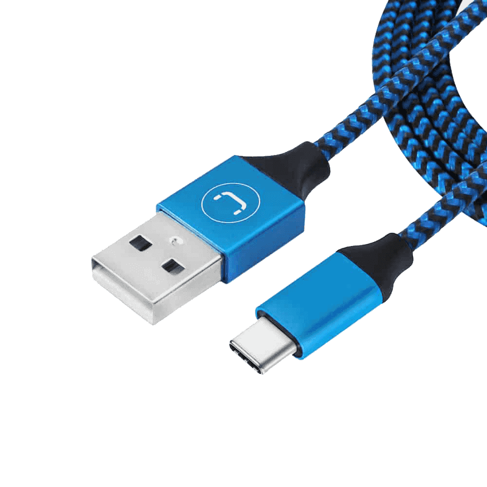 Cable Unno Tekno CB4061BL USB Tipo C Braided 1.5 metros Azul