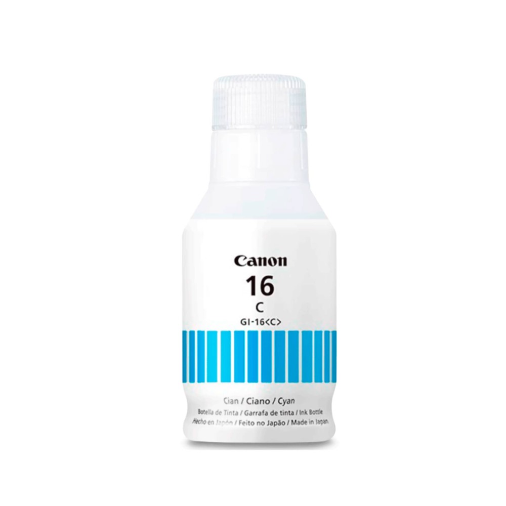 Insumo de Impresión Canon Botella de Tinta GI16C Cyan 14000 Páginas para GX6010/GX7010