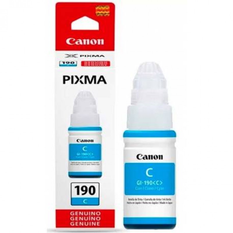 Botella de Tinta Canon GI190C Cyan para G1100/G2100/G3100 7000 Páginas