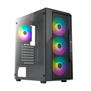 Corsair Azza Figther AZ-290 Case Mid Tower Gaming Vidrio Templado 7 Slots 4 Ventiladores 2USB3.0 USB-C RGB Negro
