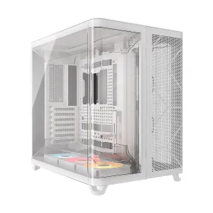 Case Corsair ATX Air 5400 Triple Cámara ARGB Tempered Glass 2x USB 3.2 HD-Audio Mid-Tower Blanco