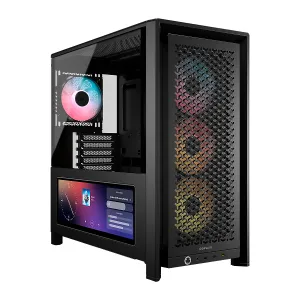 Case Corsair ATX 4000D Pantalla Táctil Xeneon 14.5" Tempered Glass 4 Ventiladores RGB Mid-Tower Sin Fuente Negro