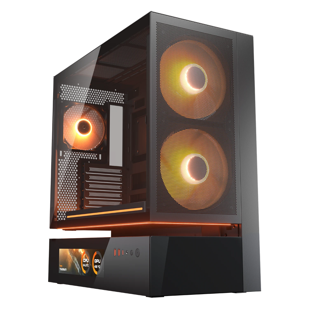 Case Cougar CFV235 Mesh Vision RGB Panel LCD 9.16" Vidrio Templado Mid-Tower Negro