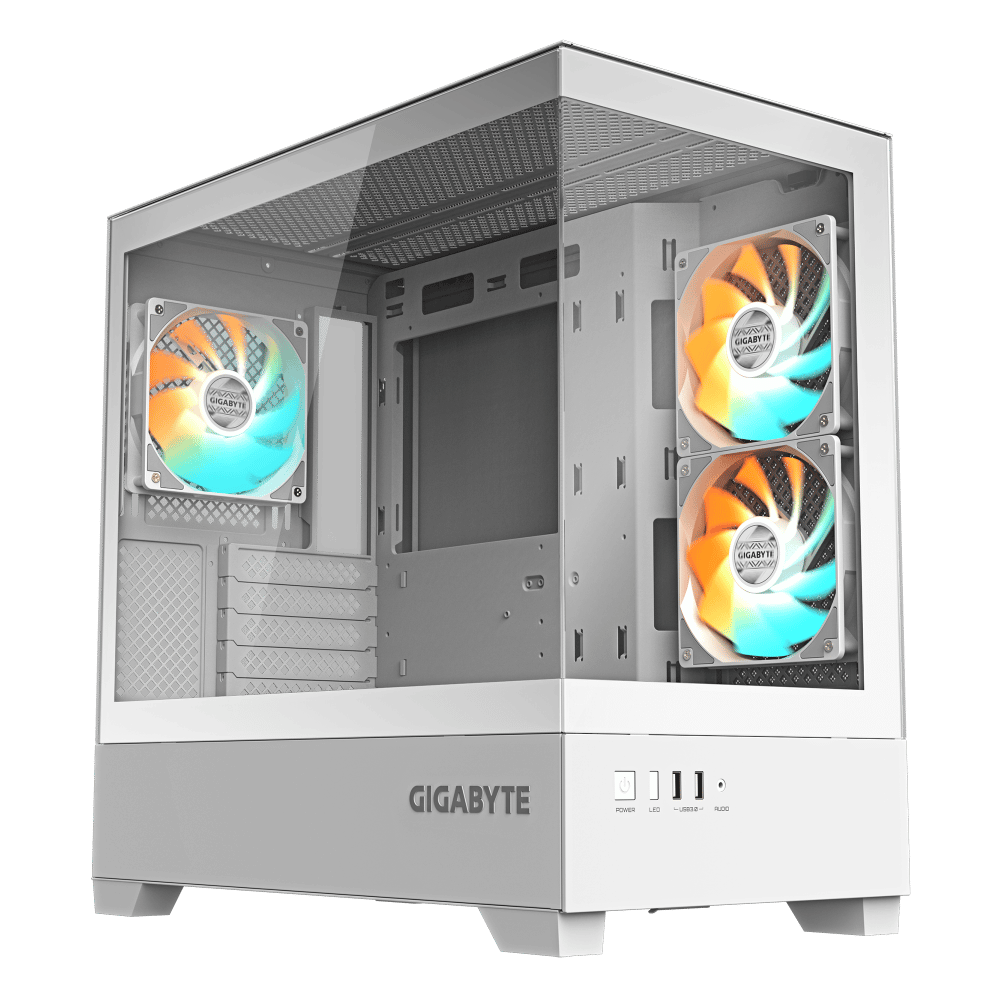 Case Gigabyte GB-C201PI Panoramic Ice Mid-Tower Vidrio Templado RGB Blanco