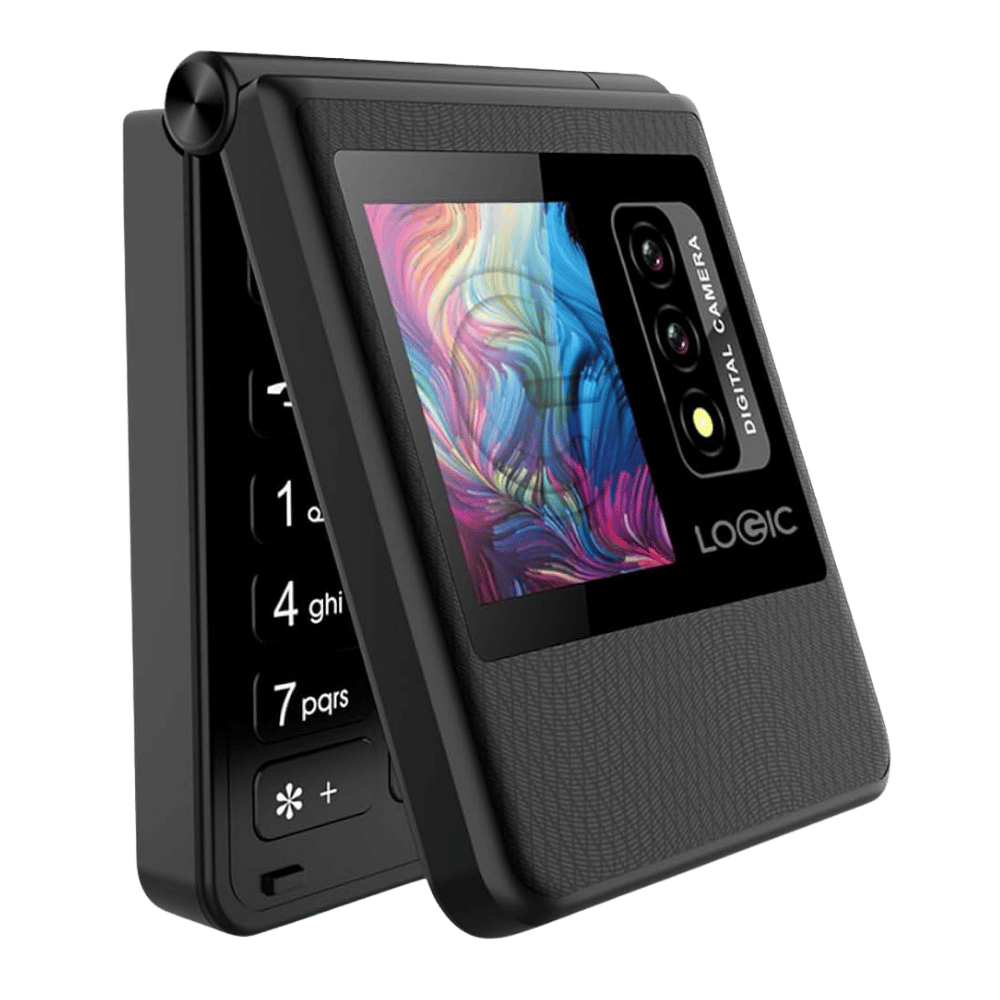 Celular Logic Flip Z8L Doble Pantalla 2.4"-1.77" Cámara VGA Flash Negro