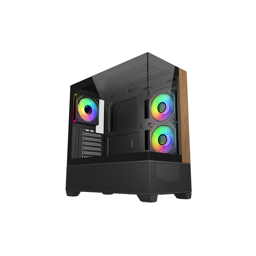 Case Cooler Master Elite 690 Mid Tower Black Wood 1x120mm ARGB Rear 2x120mm Side Mount