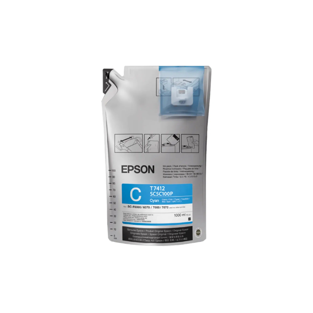 Cartucho de Tinta Epson DS741 Cyan UltraChrome SureColor F6200/F7200/F9200/F9370 6 Litros T741220