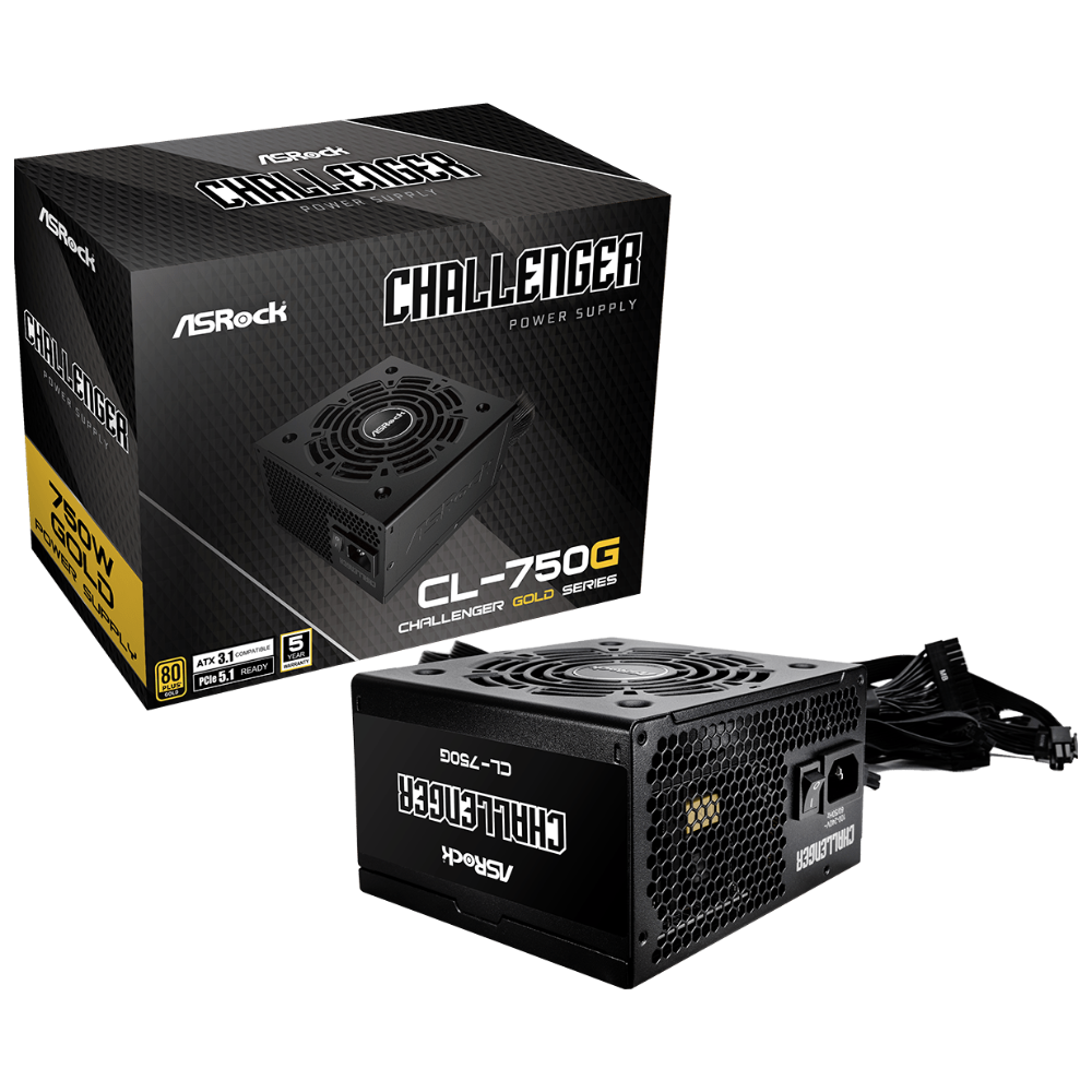 Fuente de Poder ASRock Challenger CL-750G 750W 80 Plus Gold ATX