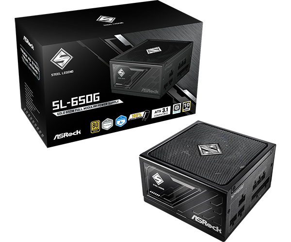 Fuente de Poder Asrock Steel Legend SL-650G 650W 80+ Gold Modular ATX 3.1