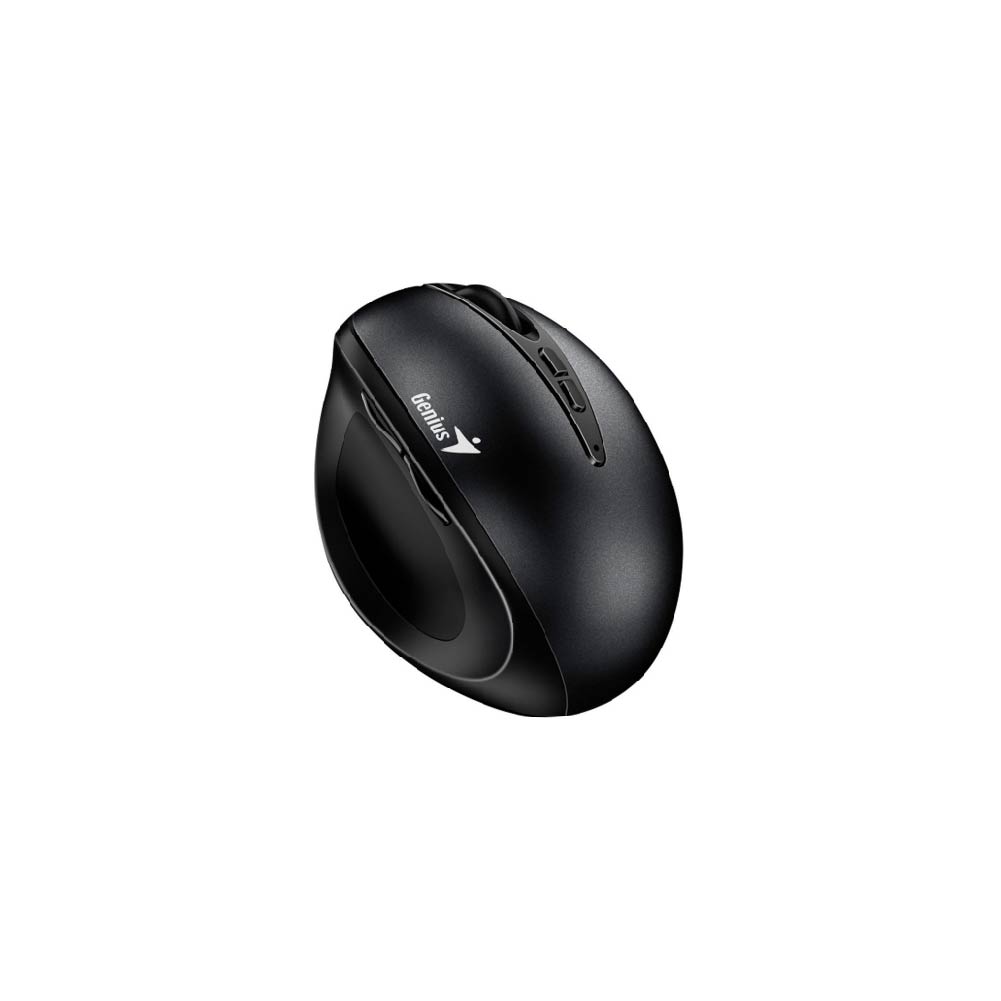 Mouse Genius Ergo 8300 Inalámbrico Vertical Silencioso Negro 7 Botones RF 2.4GHz Pila AA