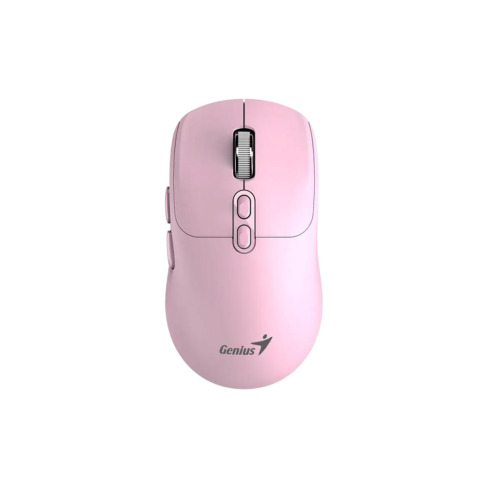 Mouse Genius NX-8080S Inalámbrico y BT Rosado AI Copilot 7 Botones 1600 DPI Pila AA Windows Mac Chrome