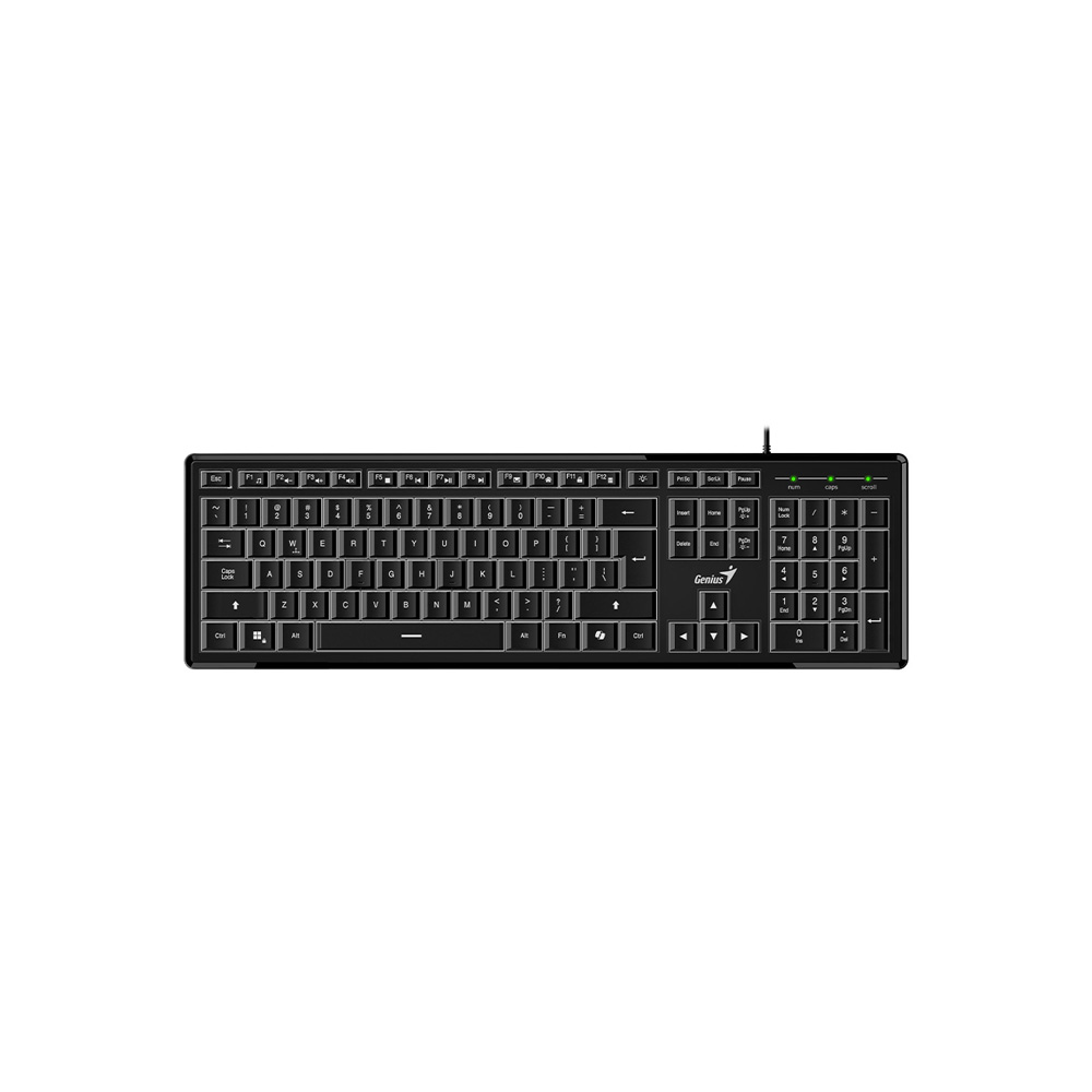 Teclado Genius SlimStar 820 Negro USB Iluminado con Tecla Copilot