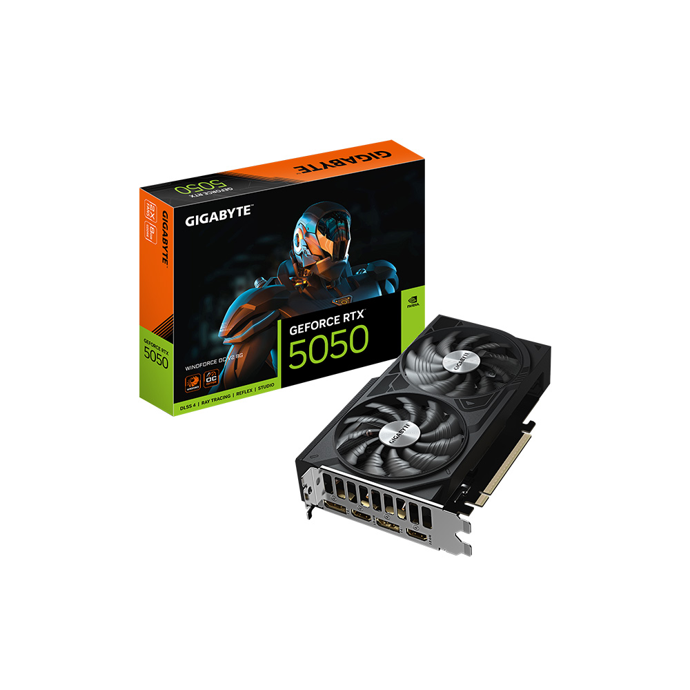 Tarjeta de Video Gigabyte GeForce RTX 5050 Windforce OC V2 8GB GDDR6 PCIe 5.0 2587MHz 550W