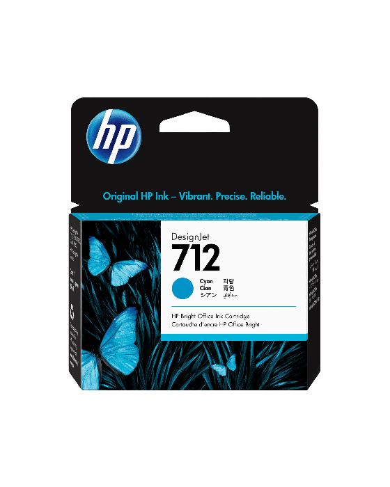 Cartucho de Tinta HP 712 Cyan DesignJet T210/T230/T250/T630/T650 29ml 3ED67A