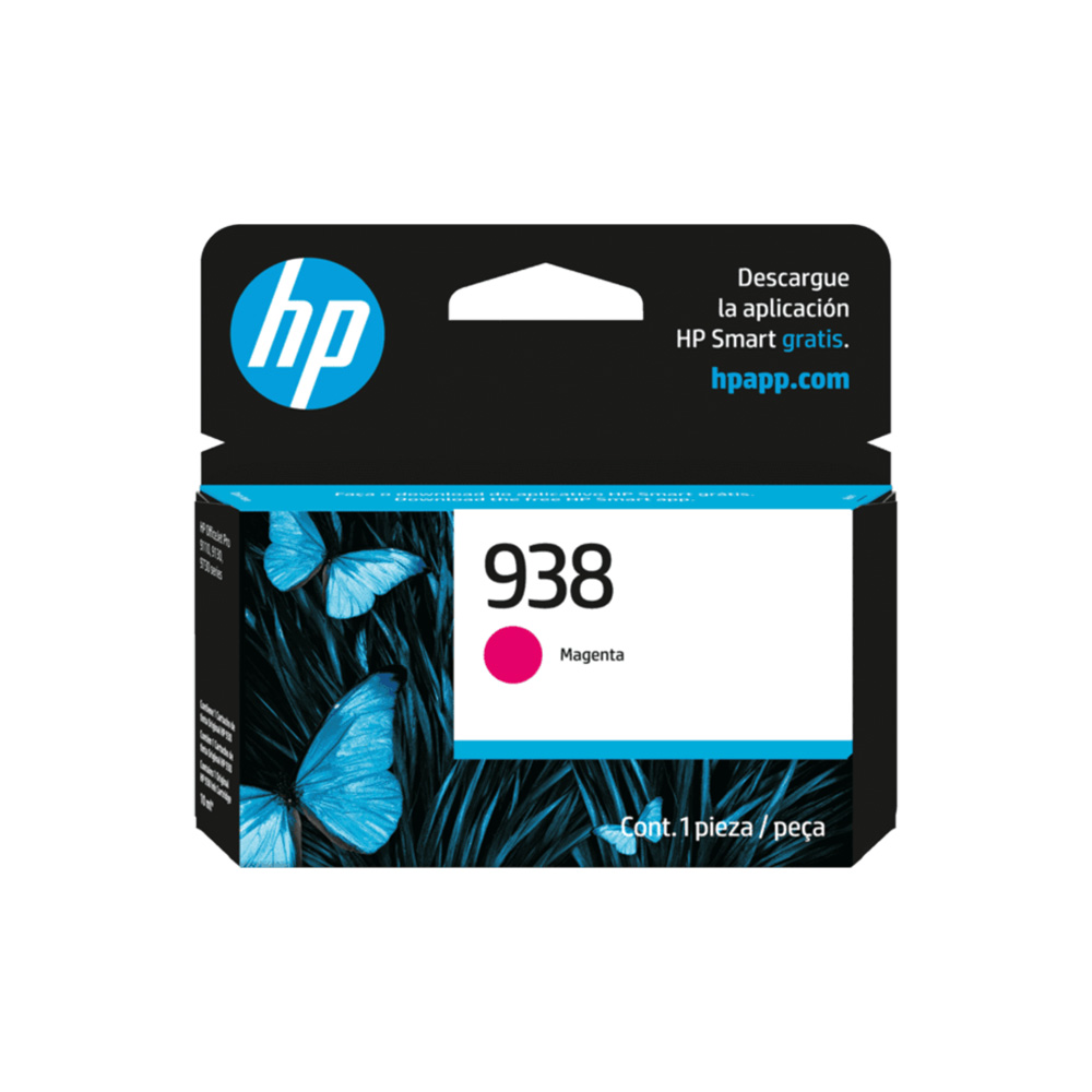 Cartucho de Tinta HP 938 Magenta OfficeJet Pro 9110/9120/9130/9720/9730 800 Páginas 4S6X6PL