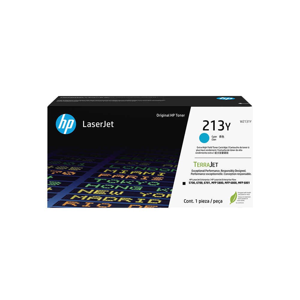 Tóner HP 213Y Cyan Rendimiento Superior LaserJet 5700/5800/6700/6800 12000 Páginas W2131Y